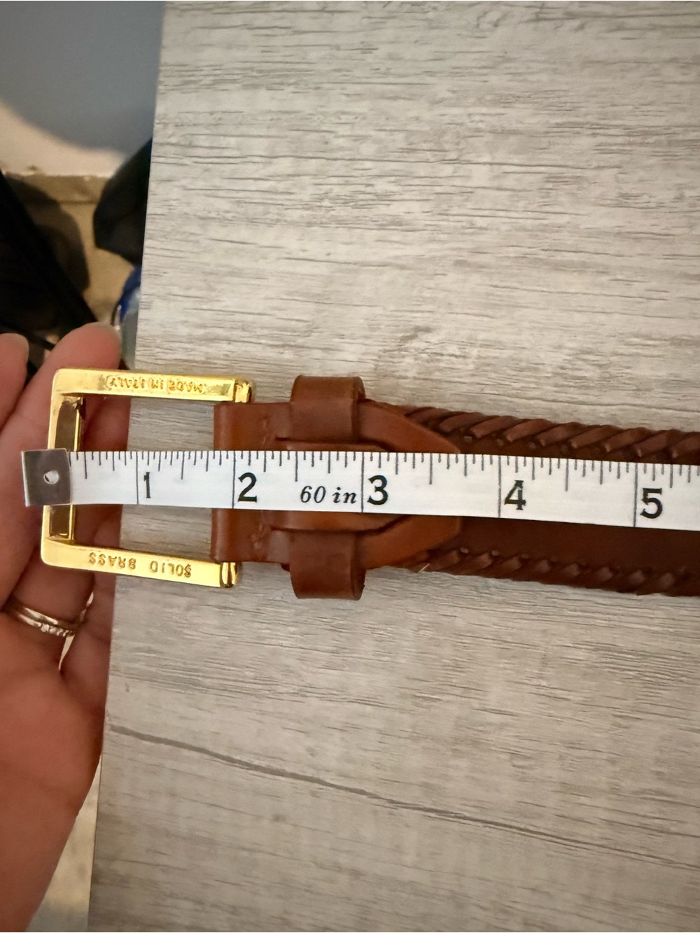 Ermenegildo Zegna Men's Brown Braided Leather Belt with solid brass buckle - Picture 13 of 14